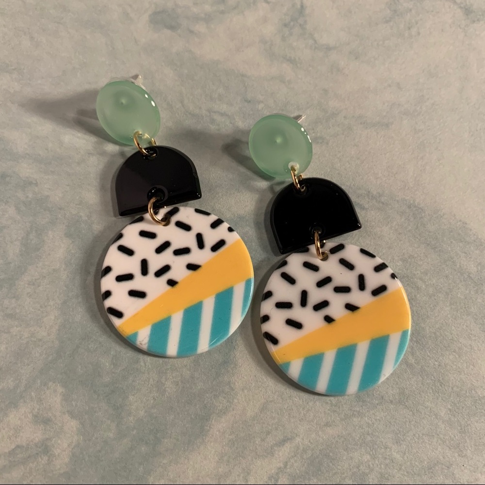 Vintage Inspired Geometric Acrylic Earrings